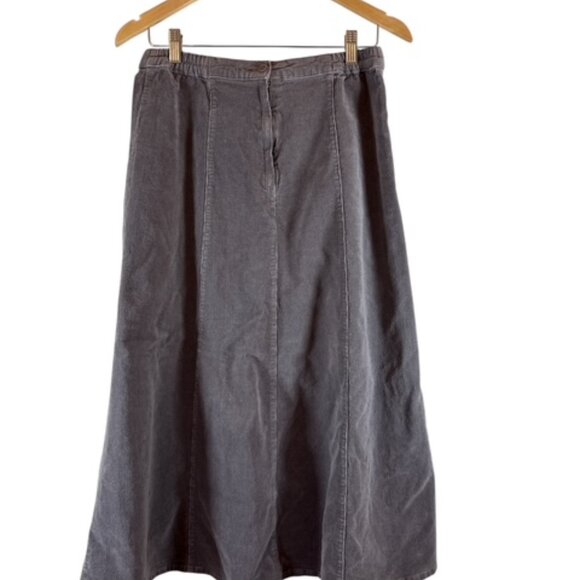 Vintage Gray Corduroy Long Maxi Skirt Womens Size 8 Boho Y2K Prairie Hippie - Picture 10 of 10